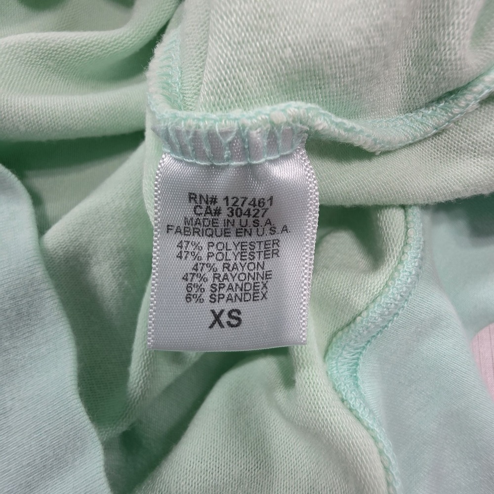 NWT Wildfox Mint Green Beach Bums Graphic V-Neck Sweatshirt XS Y2K Retro Lounge - Picture 7 of 11